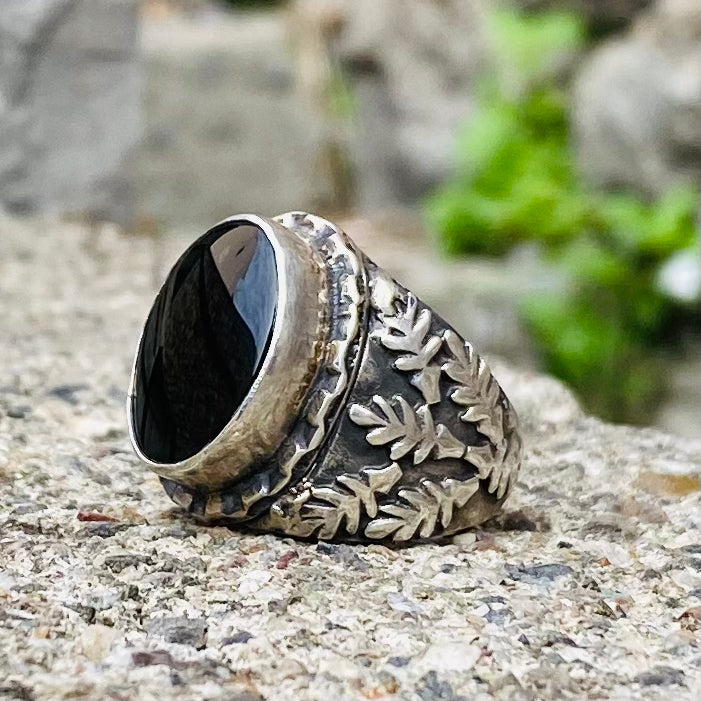 Black Agate Ring