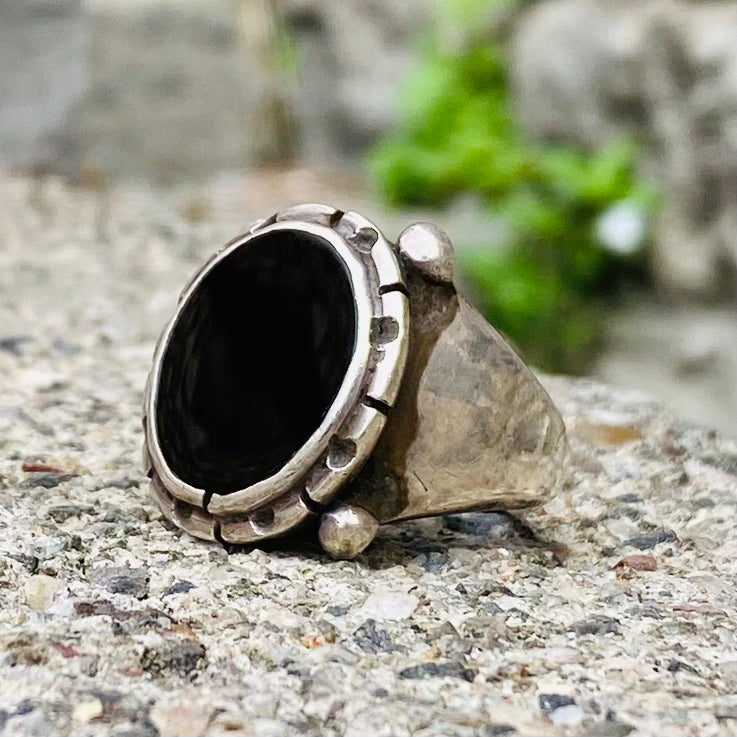Black Agate Ring