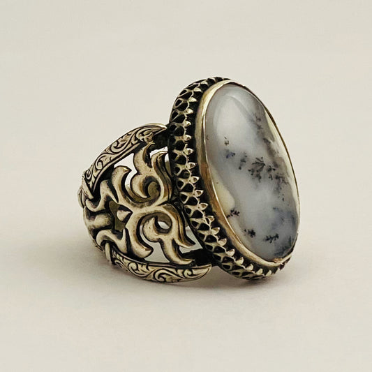 Fossil Agate Ring