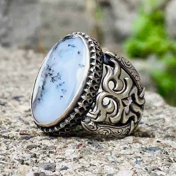 Fossil Agate Ring