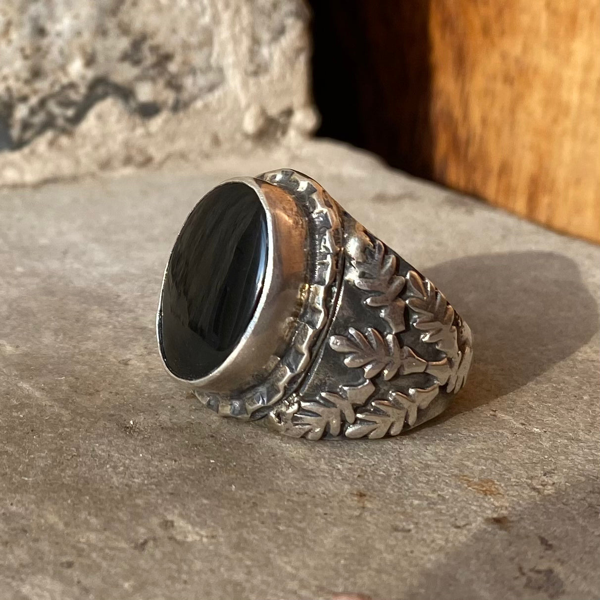 Black Agate Ring