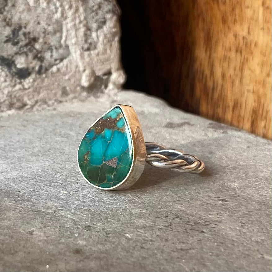 Turquoise Tear-Drop Ring