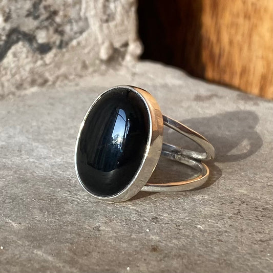 Black Agate Ring