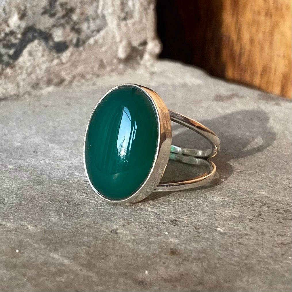 Green Agate Ring